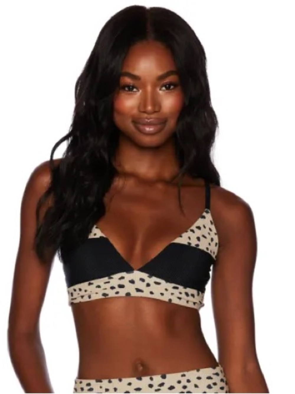 BEACH RIOT Riza top in taupe spot NWT size M